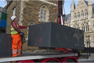 Installing The Largest Granite Planter