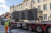 IOTA Installing The Largest Granite Planter