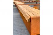 Corten steel planter timber bench