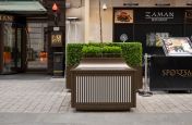 Decorative LED street planters with powder coating