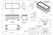 Movable trough planter decorative CAD design