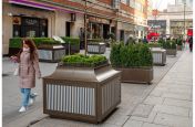 Steel tree and trough planters