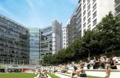 IOTA Granite Cube Planters At Paddington Central