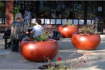 Custom Coloured Aladin Planters at Paddington Recreation Ground