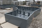 Steel Asymmetrical Planters Before Installation