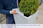 PAS68 bollard planter security grille