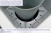 Bollard planter internal fastening