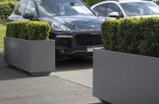 Close-up Of The Forecourt Powder Coated Planters