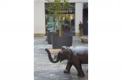 IOTA KYOTO 120 Boulevard Planters Behind Elephant Sculpture