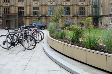 Stone-clad steel planters