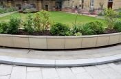 Stone-clad steel planters