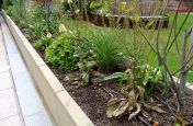 Stone-clad steel planters