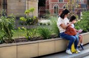 Stone-clad steel planters