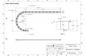 Curved stone-clad planter design drawing