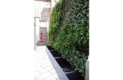 Green Wall System Integrated with Bespoke Natural Stone Granite Planters