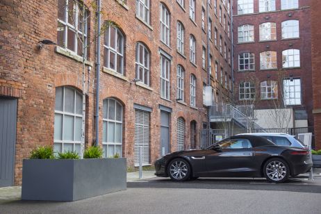 Bespoke Powder Coated Steel Planters, Royal Mills, Manchester