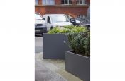 Close Up Of External Steel Planters Outside the Property