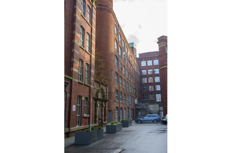 Royal Mills, Manchester Custom Steel Planters for Residential Development, Public Realm and