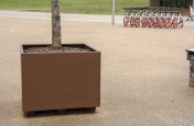 Planters moveable via forklift or pallet truck