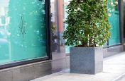 Closeup Of Granite Natural Stone Cube Planters