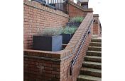 Square Planters Incorporated Into The Stairs