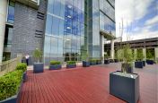 Powder Coated Steel Planters on The Outside Terrace