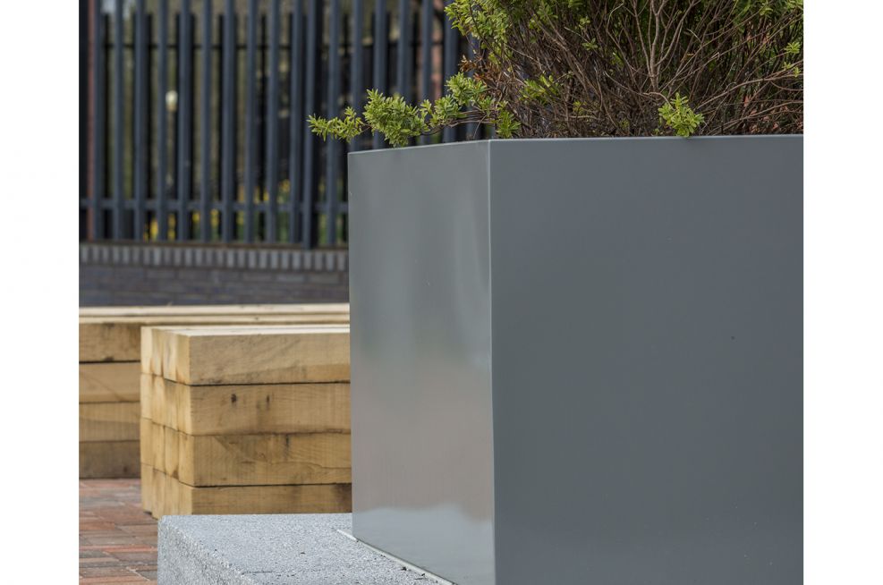 Powder Coated RAL 9007 Steel Planters