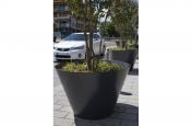 Steel rimless conical planters