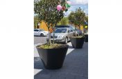 Steel street side public planters