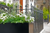 Bespoke Powder Coated Steel Planters in St. Katharine