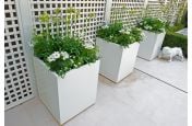 RAL 9010 Pure White Steel Planters