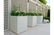 White Zintec Steel Powder Coated Planters