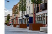 Public realm steel tree planters