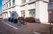 Large corten planter for residential development