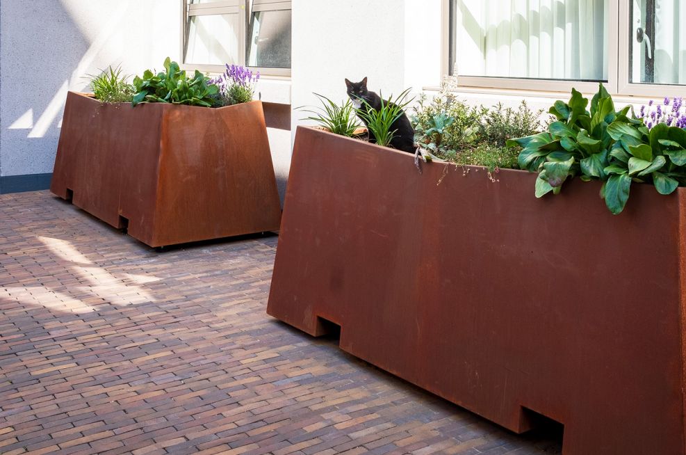 Forklift movable 3mm corten planters