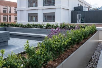 Bespoke steel roof garden planters