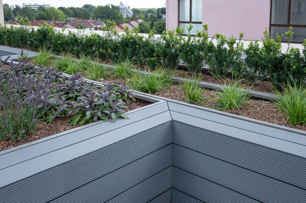 Composite clad roof garden planters