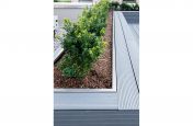 Custom steel planter and seating for roof garden