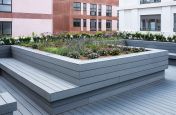 Roof garden planter with seating