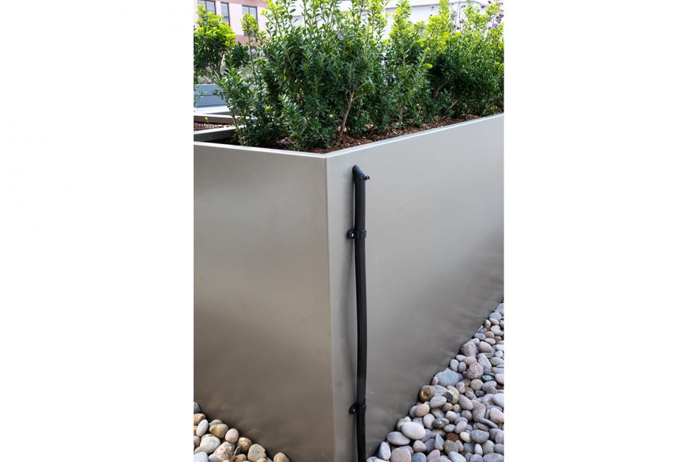 Bespoke steel planters with integrated services