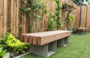 Hardwood Iroko bench seating