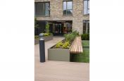 Planters with Iroko hardwood seating