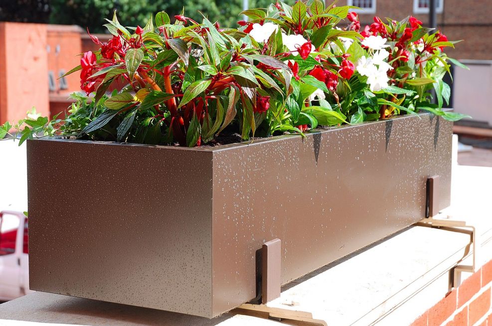 Steel Powder Coated Trough Planters