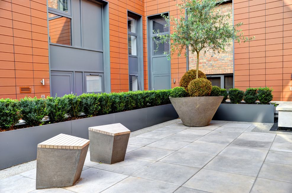 Steel Trough Planters The Old Library, Leamington Spa