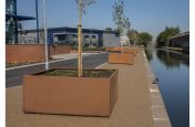 Corten steel planters for public realm