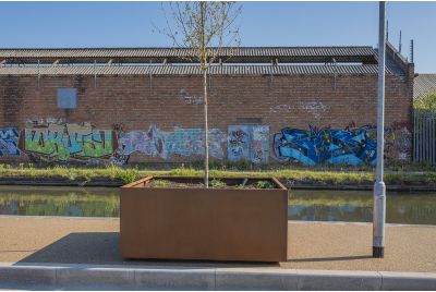 Corten steel planters for public realm