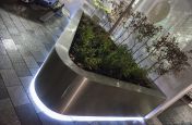 Bespoke stainless steel tree planters at University College Hospital [UCH]