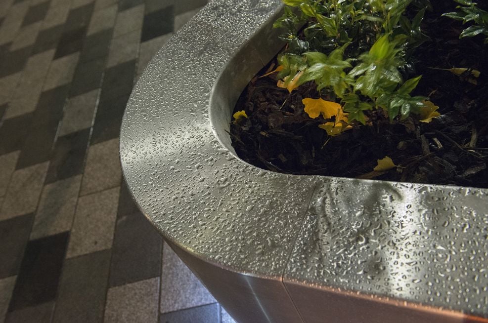  Bespoke planters: 3mm thick 316-grade Stainless Steel with a brushed finish