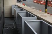 Bespoke Steel Planters Being Installed