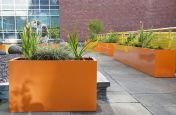 Polyester Powder Coated Pastel Orange Planters